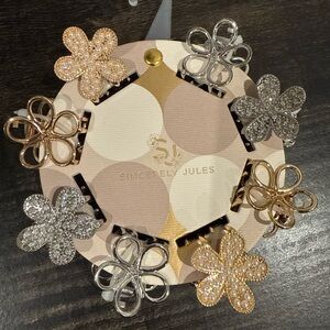 Sincerely Jules Gold and Silver Flower Hair Clips